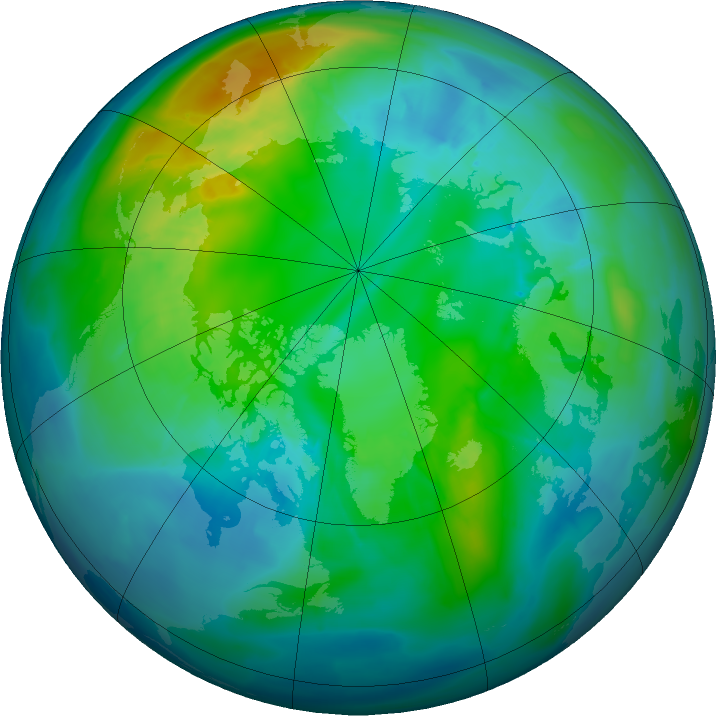 Arctic ozone map for 23 October 2015
